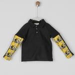 Erkek Bebek Polo Yakalı Kamuflaj Desenli Uzun Kollu T-shirt