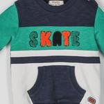 Erkek Bebek Çok Renkli Kanguru Cep Detaylı Sweatshirt