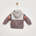 Erkek Bebek Kapüşonlu Fermuar Cep Detaylı Sweatshirt