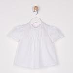 Kız Bebek Dantel Şerit Detaylı Arkası Düğmeli Gömlek