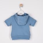 Erkek Bebek Kapüşonlu Kanguru Cepli Kısa Kollu T-shirt