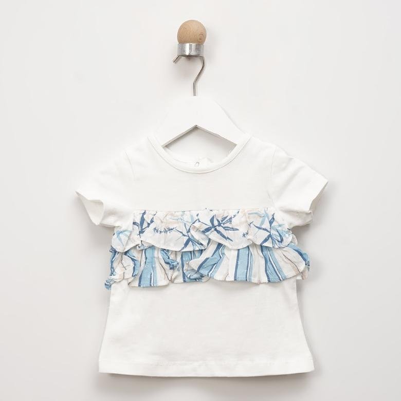 Kız Bebek Fırfırlı Kısa Kollu T-shirt