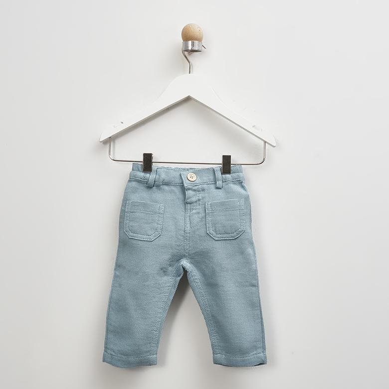 Erkek Bebek Önü Düğmeli Cep Detaylı Pantolon