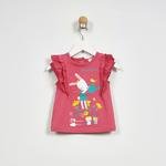 Kız Bebek Baskılı Fırfır Detaylı T-shirt
