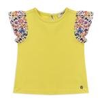 Kız Bebek Çiçek Desenli Kısa Kollu T-shirt
