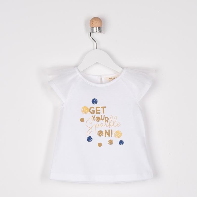 Kız Bebek Yazı Baskılı Kısa Kollu T-shirt