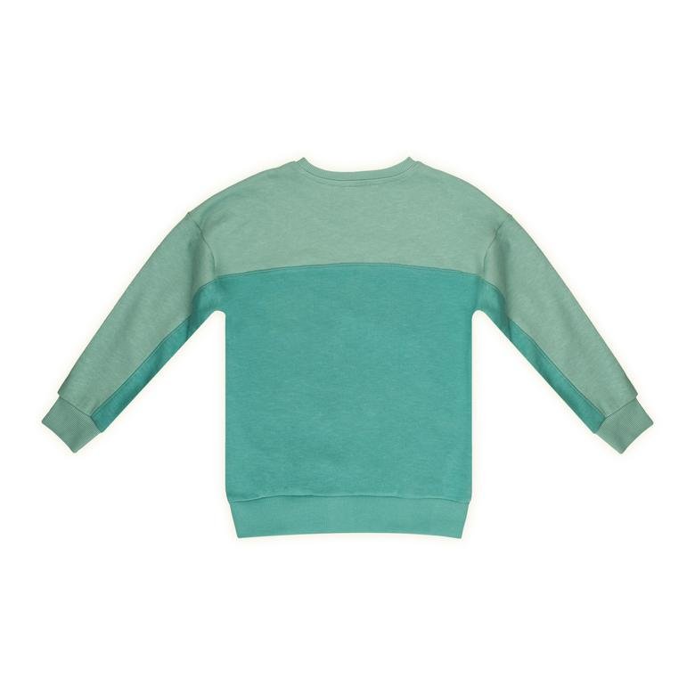 Erkek Çocuk Yatay Şerit Detaylı Yazılı Sweatshirt