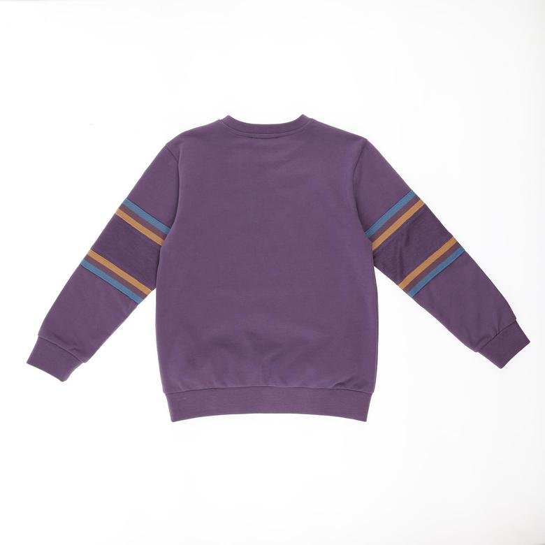 Erkek Çocuk Çok Renkli Çizgili Şerit Detaylı Sweatshirt