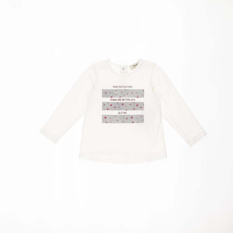 Kız Bebek Sim Baskılı Uzun Kollu T-shirt