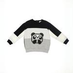 Erkek Bebek Üç Renkli Pandalı Sweatshirt