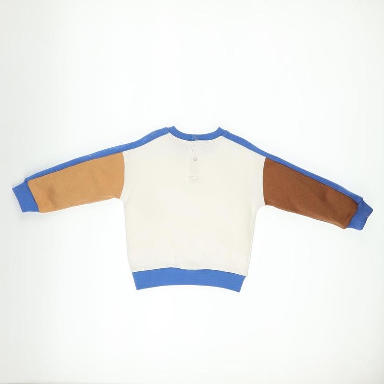 Erkek Bebek Kolları İki Renkli  Sweatshirt