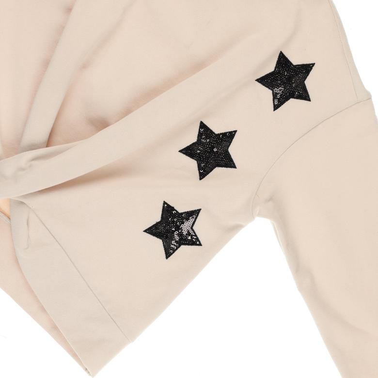 Kız Çocuk Beli Büzgülü Yıldız Detay Sweatshirt