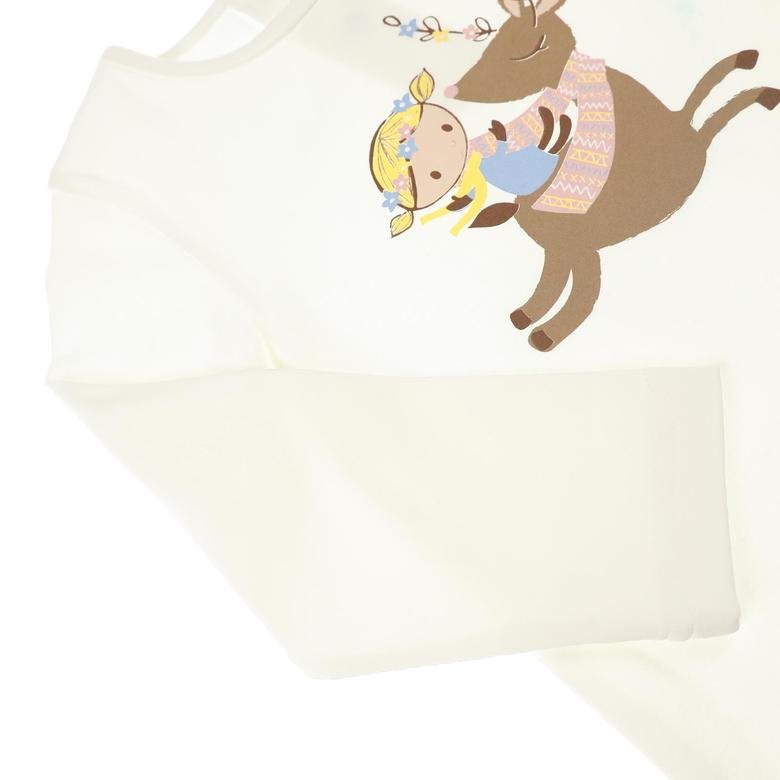 Kız Bebek Baskılı Uzun  Kollu T-shirt