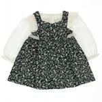 Kız Bebek Fırfırlı Gömlek Çiçekli İkili Elbise Takım