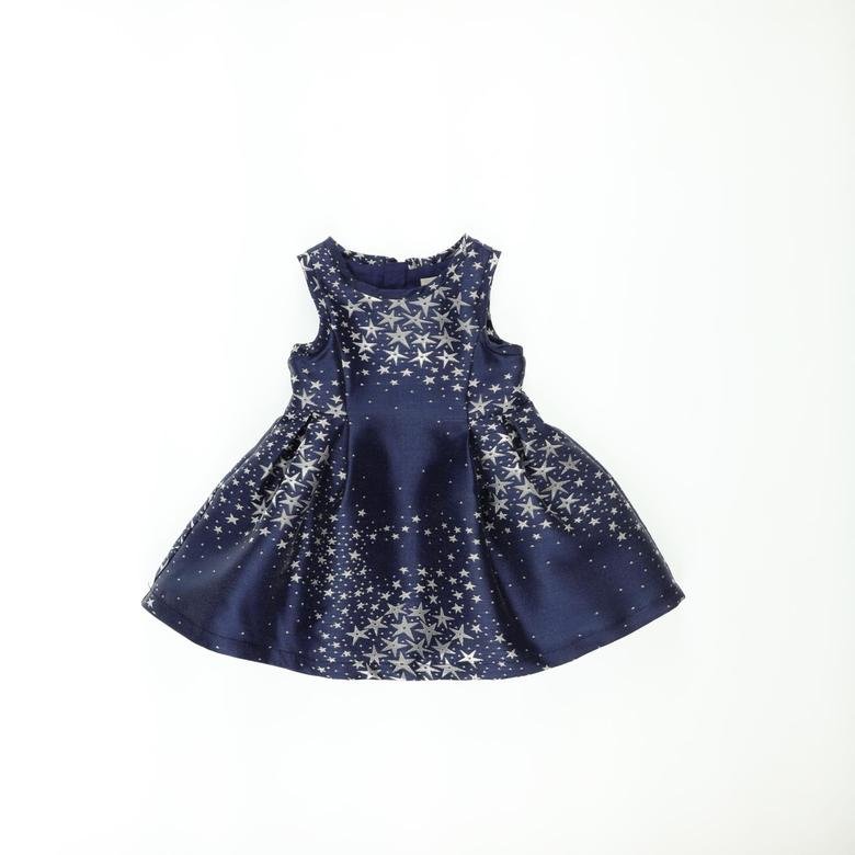 Kız Bebek Yıldız Desenli Kolsuz Elbise