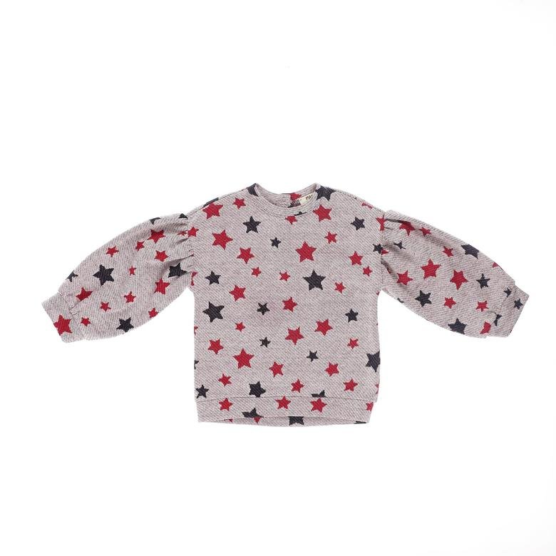 Kız Bebek Yıldız Desenli Sweatshirt