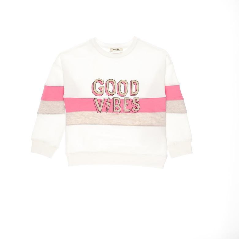 Kız Çocuk Good Vibes Baskılı Sweatshirt