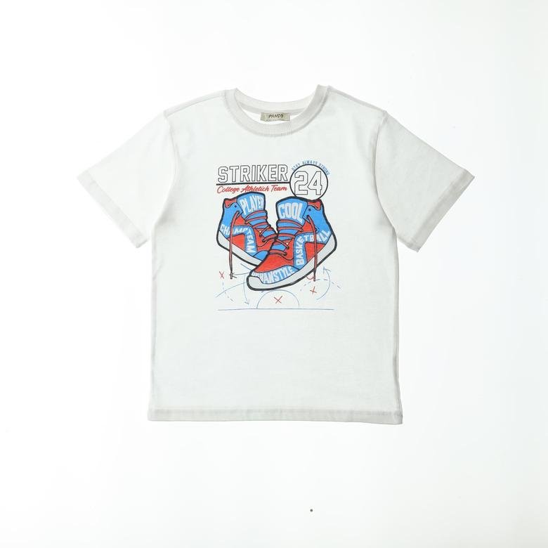 Erkek Çocuk Sneaker Baskılı Kısa Kollu T-shirt