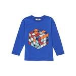 Erkek Çocuk Rubik Küp Baskılı Uzun Kollu T-shirt