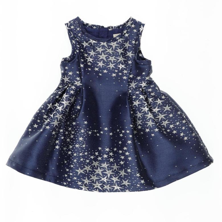 Kız Bebek Yıldız Desenli Kolsuz Elbise