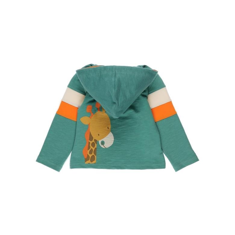 Erkek Bebek Kapüşonlu Nakış Detaylı Sweatshirt