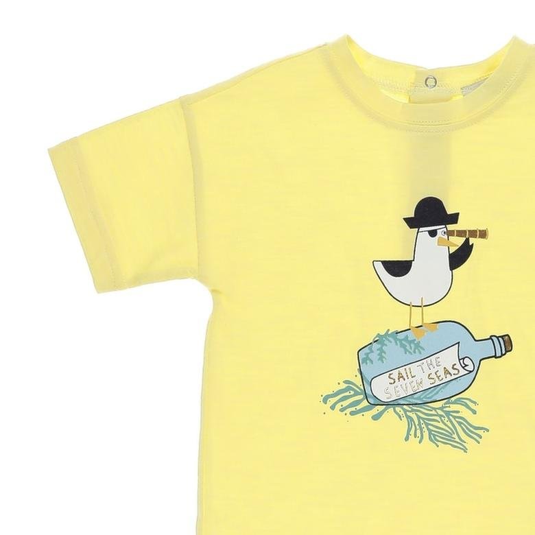 Erkek Bebek Hayvan Figürlü Kısa Kollu T-shirt