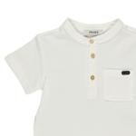 Erkek Bebek Düğme Detaylı T-Shirt ve Şortlu İkili Takım