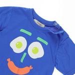 Erkek Bebek Gülen Yüz Baskılı Kısa Kollu T-shirt