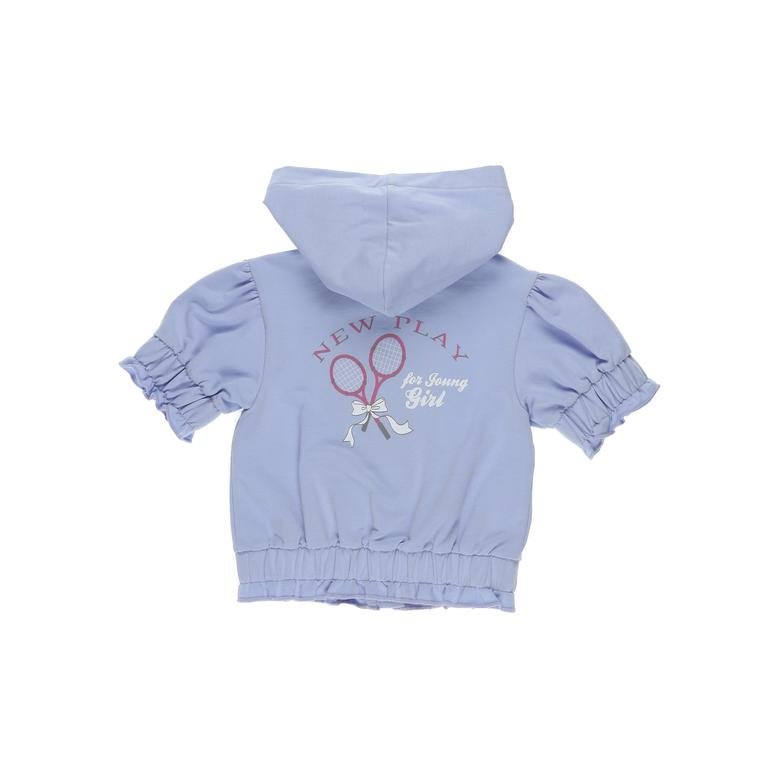 Kız Bebek Fırfır Detaylı Kısa Kollu Sweatshirt