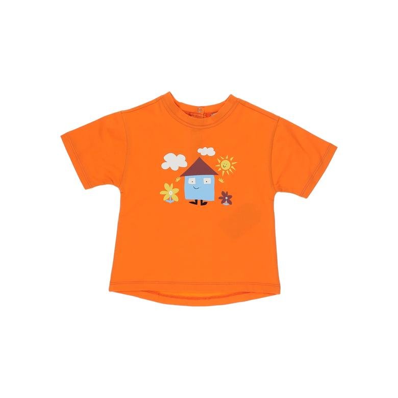 Kız Bebek Baskılı Kısa Kollu T-shirt