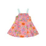 Kız Bebek Çok Renkli Çiçek Desenli Elbise