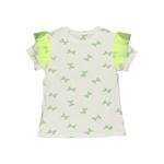 Kız Çocuk Tül Detaylı Baskılı Kısa Kollu T-shirt