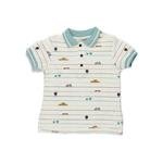 Erkek Bebek Polo Yaka Çizgili Kısa Kollu T-shirt