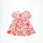 Kız Bebek Çiçek Desenli Fırfırlı Elbise