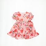 Kız Bebek Çiçek Desenli Fırfırlı Elbise