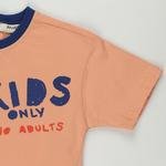 Erkek Bebek Yazı Baskılı Kısa Kollu Tişört