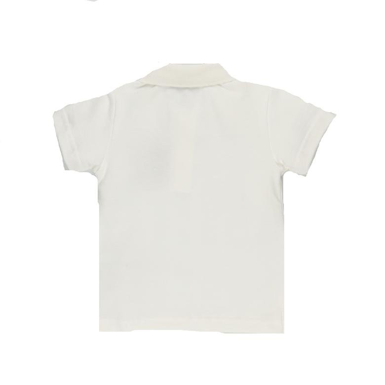 Erkek Bebek Polo Yaka Baskılı Kısa Kollu T-shirt