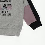 Erkek Bebek Blok Parçalı Baskı Detay Sweatshirt
