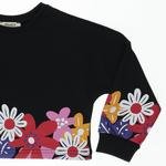 Kız Çocuk Çiçek Baskılı Crop Sweatshirt