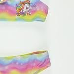 Kız Çocuk Unicorn Baskılı Bikini Takım