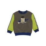 Erkek Bebek Kapitone Görünümlü Şerit Detaylı Sweatshirt