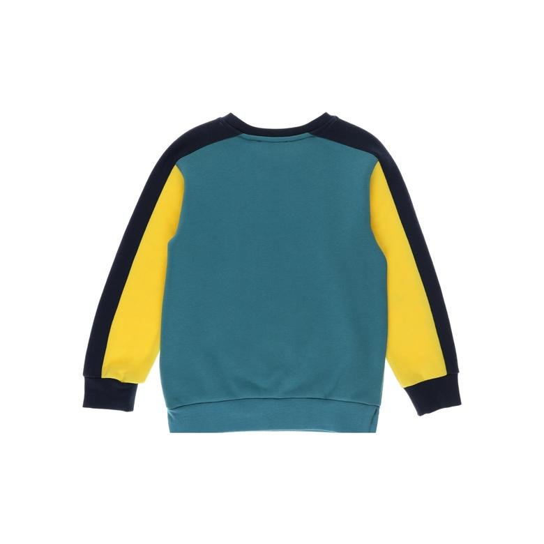 Erkek Çocuk Blok Renkli Baskılı Sweatshirt