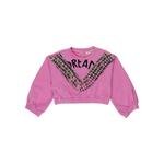 Kız Bebek Kazayağı Desenli Tül Detaylı Sweatshirt