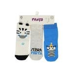Erkek Bebek Zebra Desenli Üçlü Soket Çorap