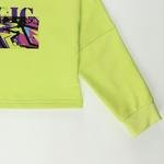 Kız Çocuk Şerit Detaylı Baskılı Sweatshirt