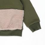 Kız Bebek Peluş Kürk Detaylı Sweatshirt