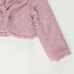 Kız Bebek Şal Yakalı Crop Peluş Ceket