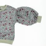 Kız Bebek Çiçek Desenli Kolu Büzgülü Sweatshirt