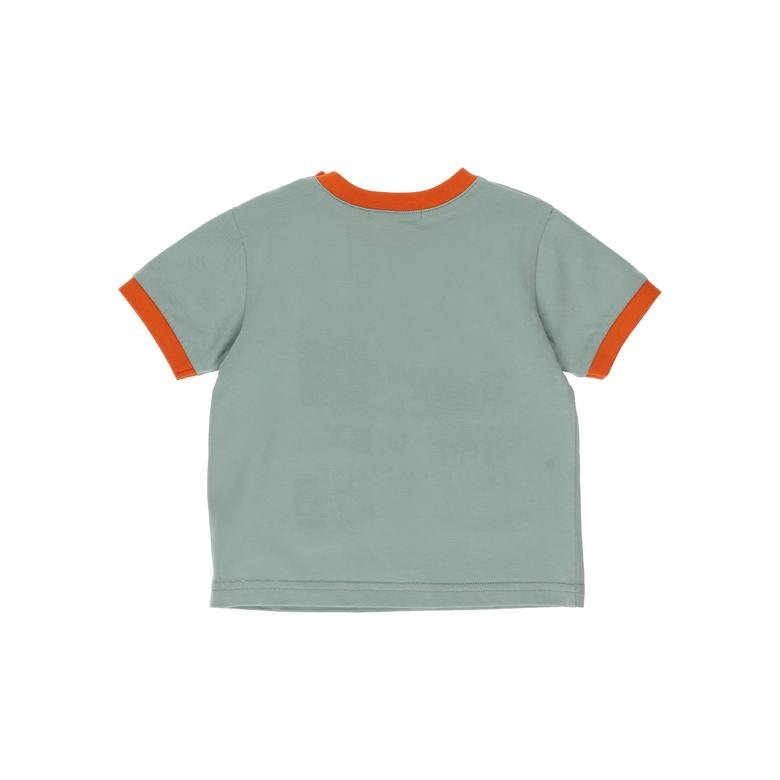 Erkek Bebek Önü Slogan Baskılı Kısa Kollu Tişört