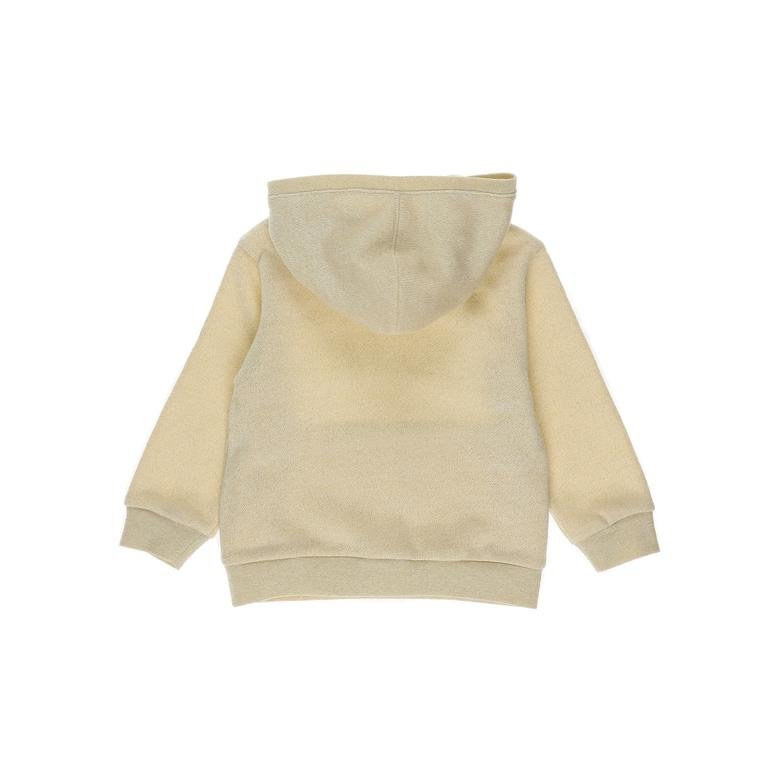 Kız Bebek Cebi Fırfır Detaylı Kapüşonlu Sweatshirt